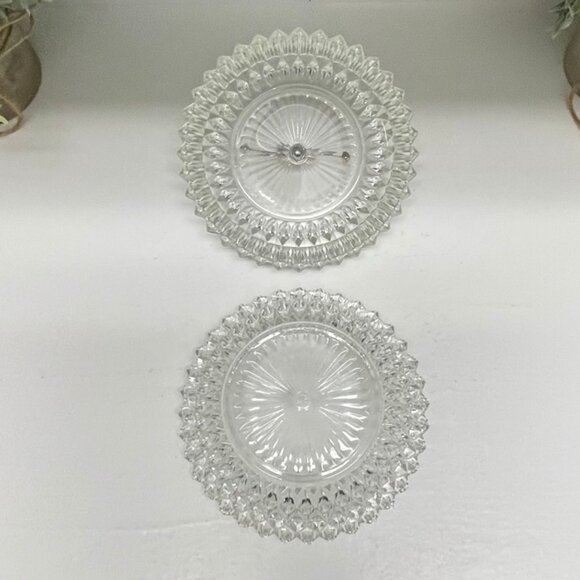 VINTAGE 1960's Indiana Glass Diamond Point Cut Covered Candy Dish  Bowl & Lid - Picture 5 of 12